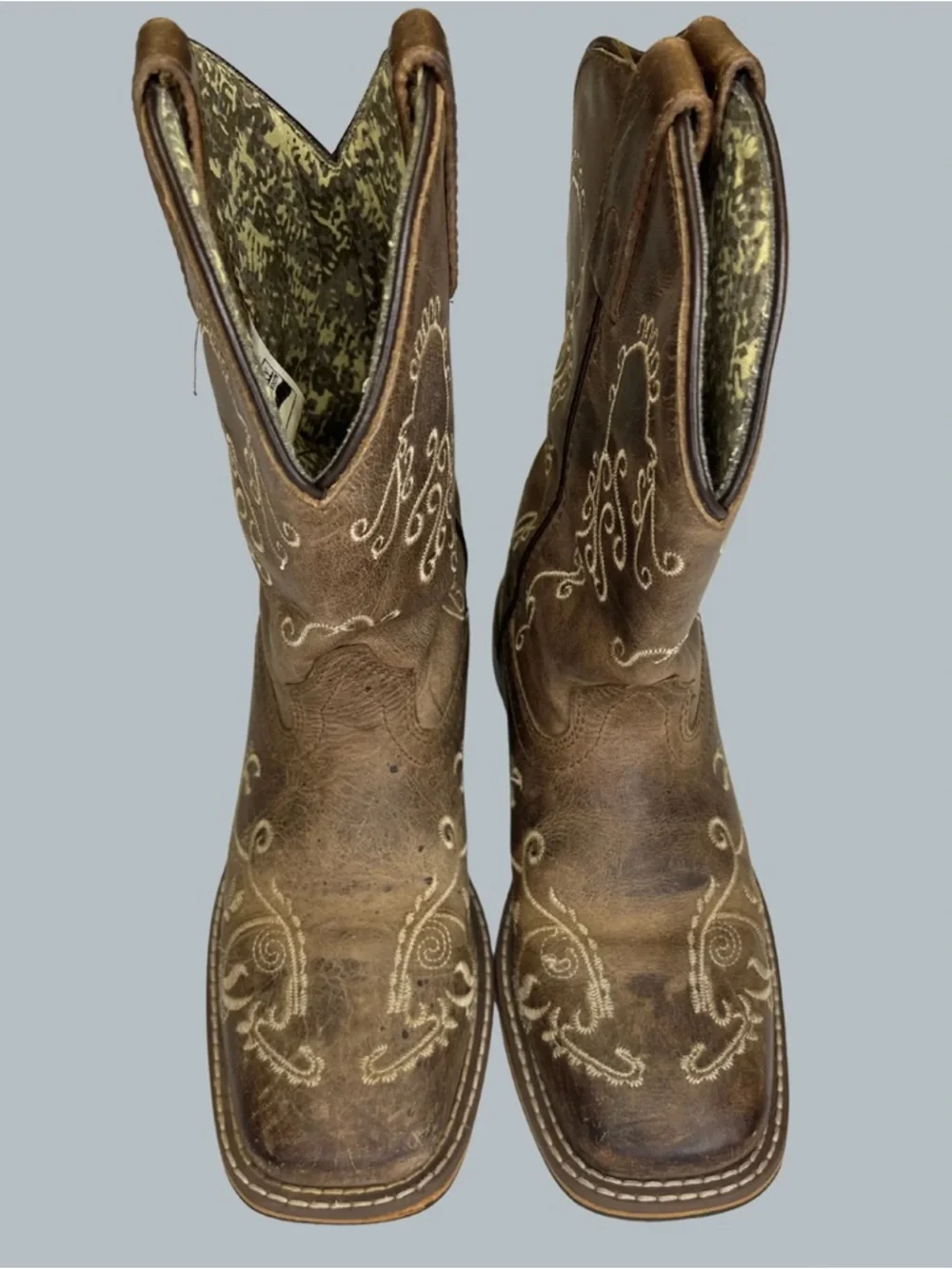 Smoky Mountain Marilyn Girls 2.5R Brown Leather Embroidered Cowboy Boots